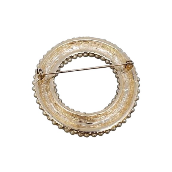 Vintage Pearl & AB Crystal Clamper Bangle Bracelet and Matching Brooch - Picture 8 of 10